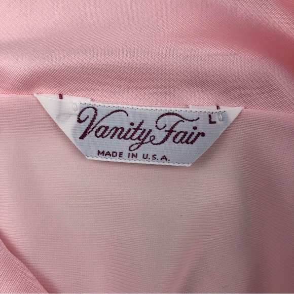 Vintage Vanity Fair Pink Nylon Button Front Robe Nightgown Large - Picture 5 of 11